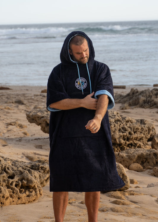 Shacked The Drift Surf Poncho | Navy/ Sky Blue [Unisex]