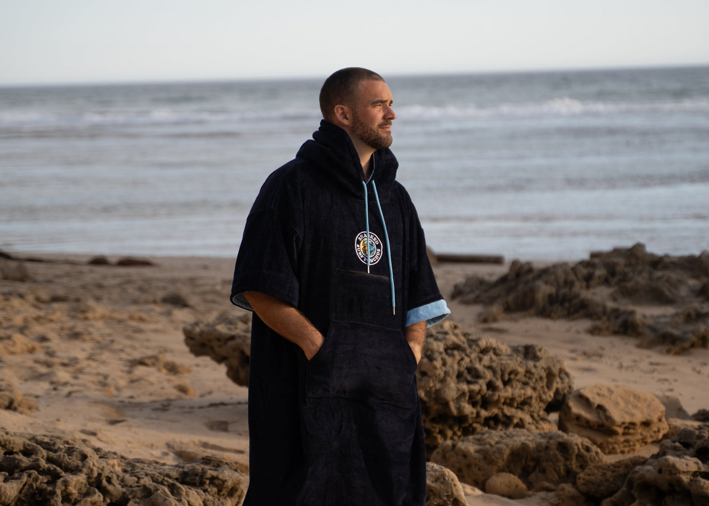 Shacked The Drift Surf Poncho | Navy/ Sky Blue [Unisex]