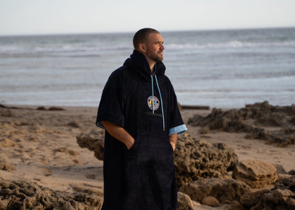 Shacked The Drift Surf Poncho | Navy/ Sky Blue [Unisex]