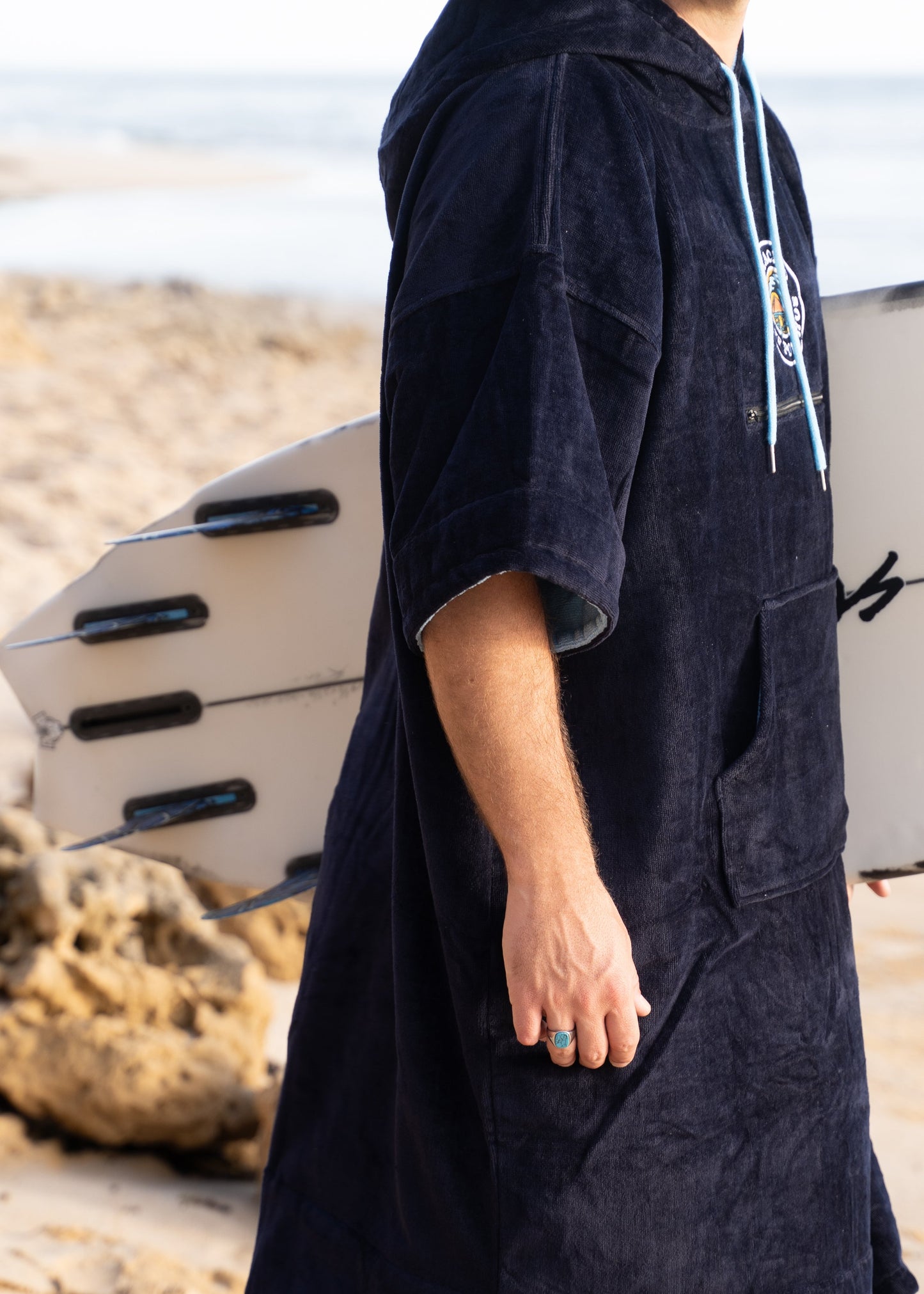 Shacked The Drift Surf Poncho | Navy/ Sky Blue [Unisex]