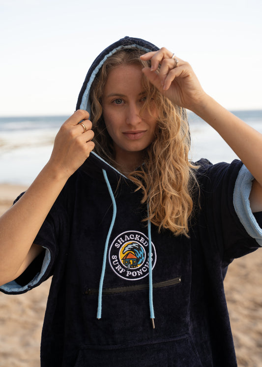 Shacked The Drift Surf Poncho | Navy/ Sky Blue [Unisex]